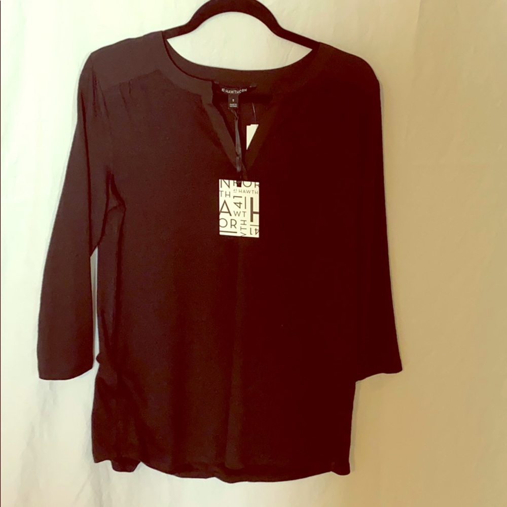 41 Hawthorne Tulla Mixed Material Knit Top